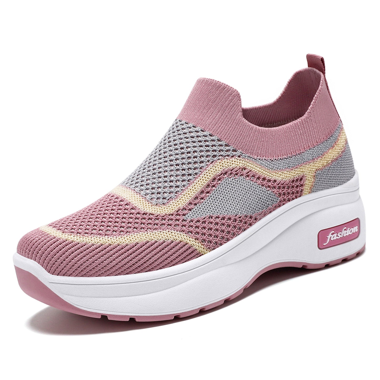 Women's fall collection: new chunky sole casual shoes - soft, comfortable, height-boosting, versatile flats with breathable flyknit upper