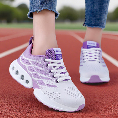 Women's spring sneakers: cushioned, soft-soled running shoes - wholesale, plus size, fashionable, versatile, breathable mesh shoes for cross-border e-commerce