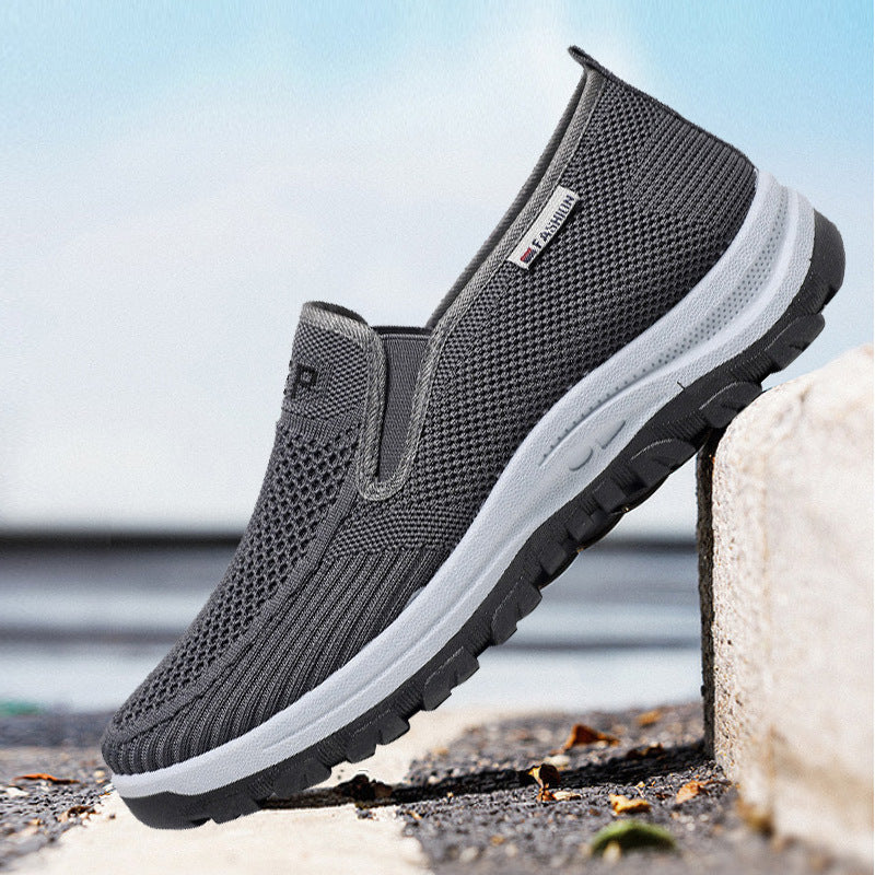 Slip-on loafers, flyknit mesh breathable driving shoes, minimalist men's shoes, soft sole casual shoes for men - cross-border wholesale