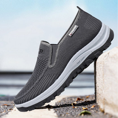 Slip-on loafers, flyknit mesh breathable driving shoes, minimalist men's shoes, soft sole casual shoes for men - cross-border wholesale