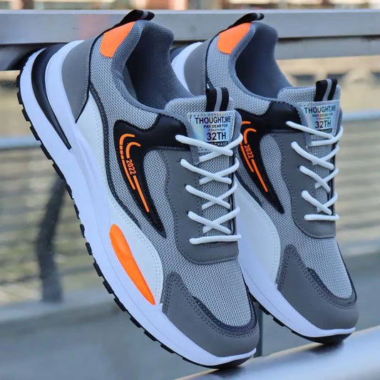 Soft-soled sneakers for men, 2025 spring/summer collection. breathable fly-knit casual shoes, trendy running shoes, korean-style low-top sneakers for men
