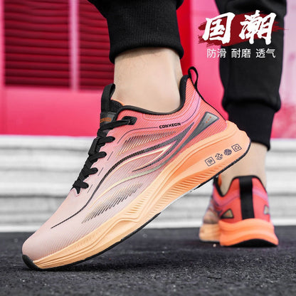 Plus Size Men's Shoes 2026 New Style Soft Sole Student Shock Absorbing Rebound Sports Shoes Breathable Outdoor Running Shoes Wholesale