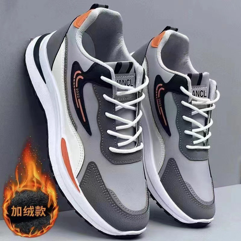 Soft-soled sneakers for men, 2025 spring/summer collection. breathable fly-knit casual shoes, trendy running shoes, korean-style low-top sneakers for men
