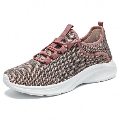 Women's spring new soft sole sneakers - comfortable, breathable mesh lace-up running shoes - low-cut, wear-resistant casual shoes