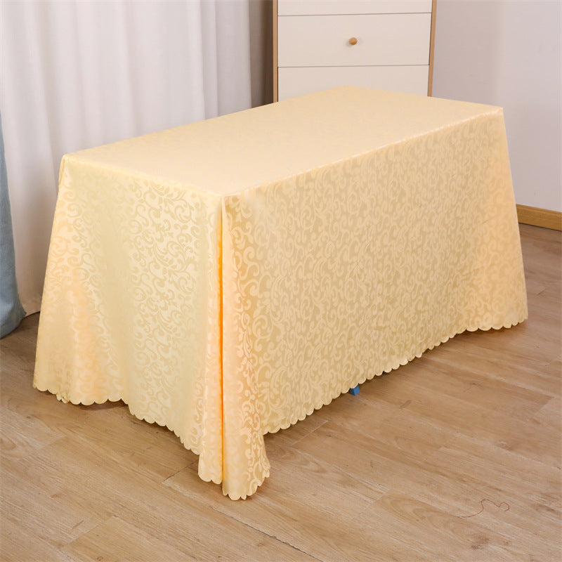 Tablecloth wedding event stall meeting engagement tablecloth red long table wholesale rectangular white polyester tablecloth