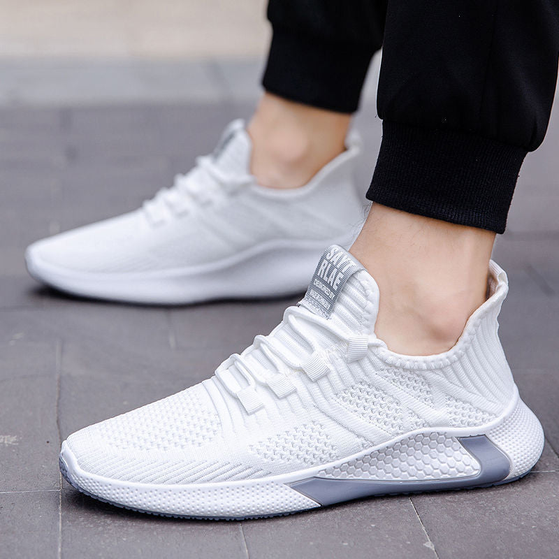 Flyknit men's shoes 2026 new korean style coconut shoes breathable mesh trendy shoes spring casual sports shoes men wholesale