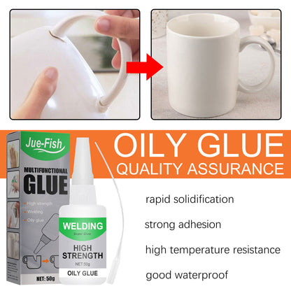 JUE FISH glue, special quick-drying for glass and wood, reinforced clear, waterproof and quick-sticking general-purpose glue, quick-drying glue