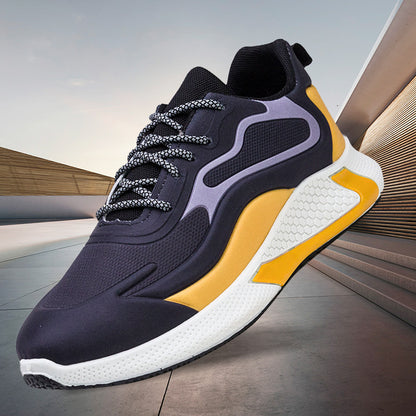 Customized men's export shoes 2024 new korean style casual shoes breathable trendy men's running shoes low-top color block athletic shoes