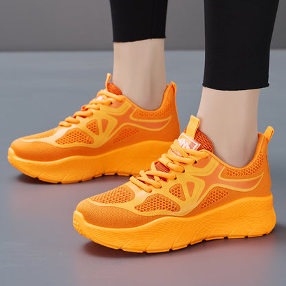 Jinshiyuan |   Women's spring breathable sneakers - thick sole, height increasing, comfortable, versatile casual shoes