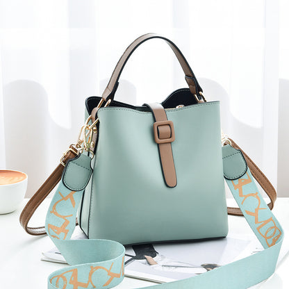 2026 new korean style minimalist women's shoulder bag pu large capacity fashion tote bucket bag - dropshipping available