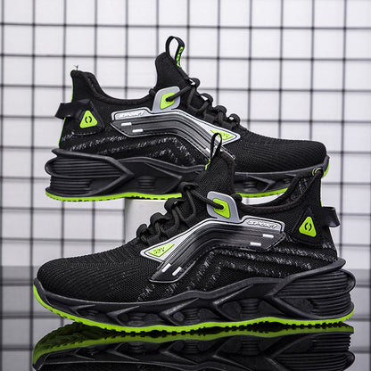 Customizable cross-border men's shoes: 2024 new men's athletic shoes, korean style flyknit breathable running shoes, blade shoes