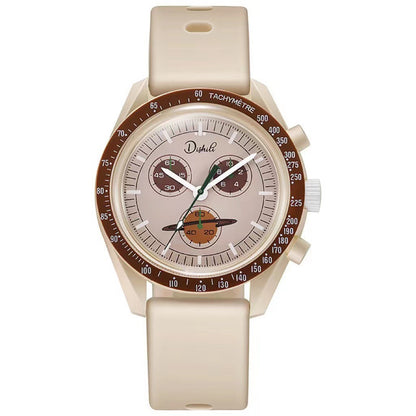 tiktok hot-selling couple's student super-lightweight silicone casual sports watch - planet & moon series