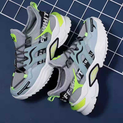 Flyknit breathable shoes for men 2025k-stylethick sole dad shoes trendy sneakers cross-border exportplus size running shoes