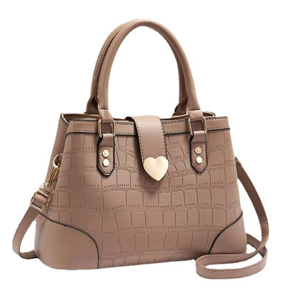 2026 new style chic minimalist embossed crocodile pattern handbag shoulder bag crossbody bag large capacity solid color mom bag