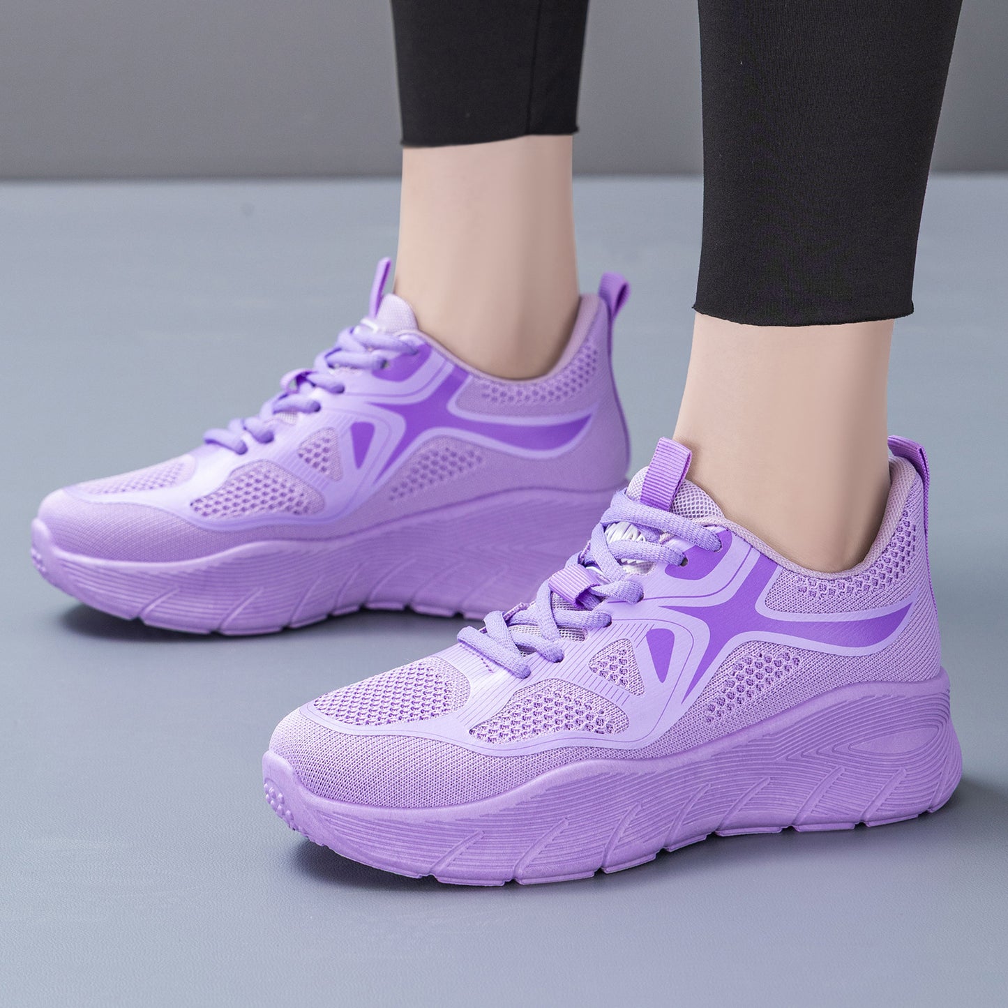 Jinshiyuan |   Women's spring breathable sneakers - thick sole, height increasing, comfortable, versatile casual shoes