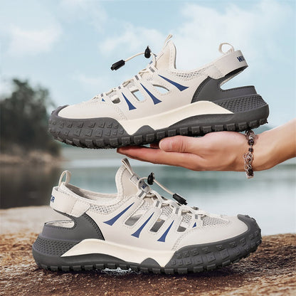 Men's casual sandals 2025 new summer mesh breathable hollow-out clogs trendy slides cross-border wholesale