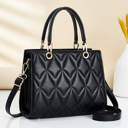 Women's bag 2026 new korean style diamond pattern ladies tote bag large capacity casual women's bag fashionable casual mom bag
