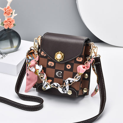 Trendy & chic girl's phone bag - 2026 new arrival: stylish crossbody bag, unique plaid coin purse - dropshipping available
