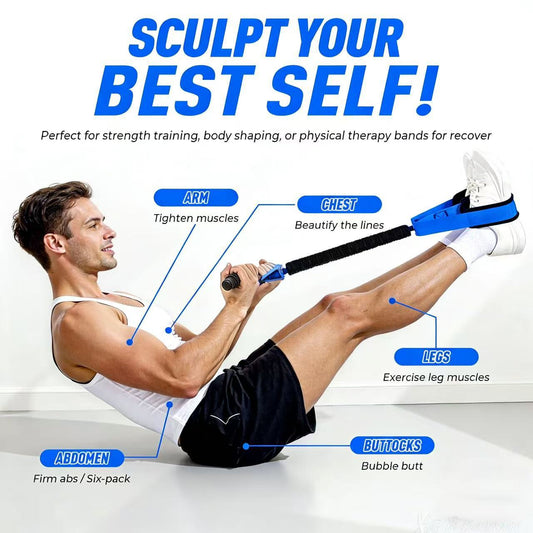 Cross-border pedal tensioner sit-up auxiliary fitness device foot pedal beautiful legs for home foot pedal tension rope high elasticity