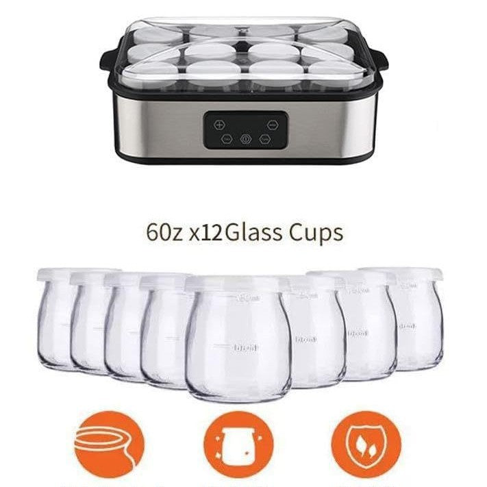 Cross-border 12-cup yogurt maker - homemade jam, ice cream, pudding, and breakfast machine - yogurt maker yogurt fermentation machine