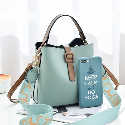 2026 new korean style minimalist women's shoulder bag pu large capacity fashion tote bucket bag - dropshipping available