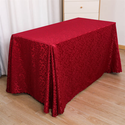 Tablecloth wedding event stall meeting engagement tablecloth red long table wholesale rectangular white polyester tablecloth
