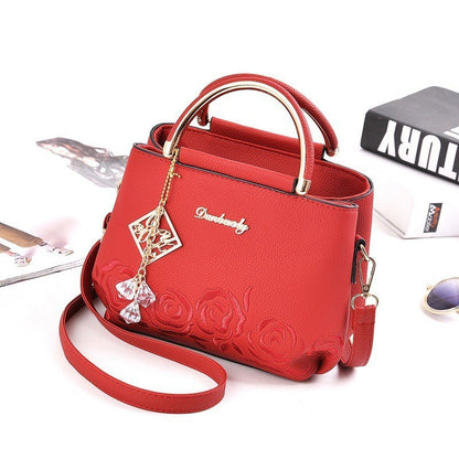 2026 new fashion elegant solid color embroidered women's handbag tote sweet cute crossbody small square bag - dropshipping available