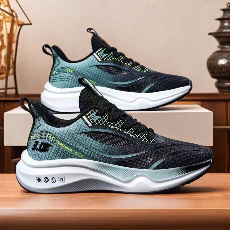 Men's new korean style breathable casual sneakers - trendy youth fashion soft sole lightweight flyknit running shoes