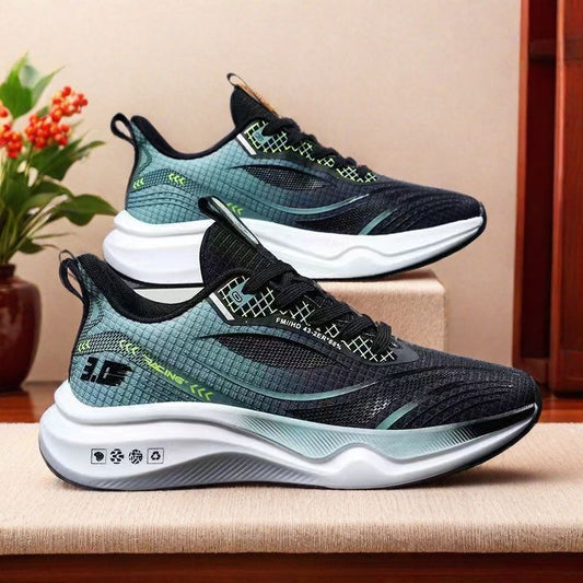 Men's new korean style breathable casual sneakers - trendy youth fashion soft sole lightweight flyknit running shoes