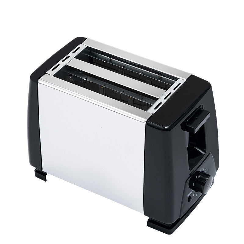 Household stainless steel toaster - double slot toaster oven, fully automatic mini breakfast toaster for 2 slices of bread, heating gadget
