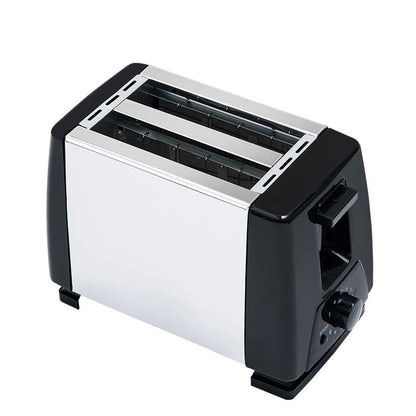 Household stainless steel toaster - double slot toaster oven, fully automatic mini breakfast toaster for 2 slices of bread, heating gadget