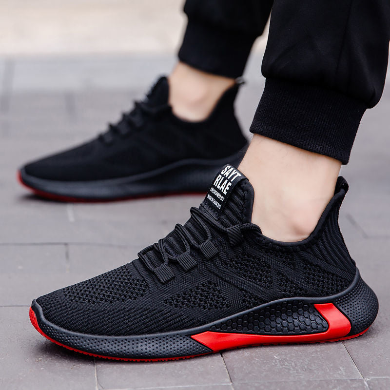 Flyknit men's shoes 2026 new korean style coconut shoes breathable mesh trendy shoes spring casual sports shoes men wholesale