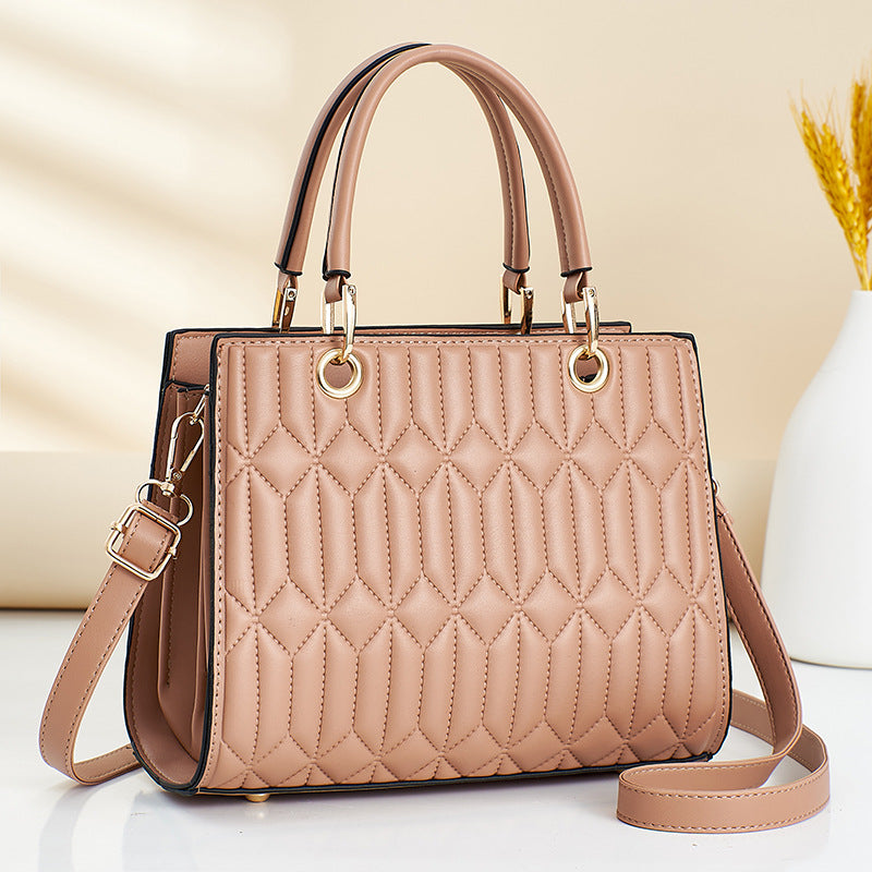 Women's bag 2026 new korean style diamond pattern ladies tote bag large capacity casual women's bag fashionable casual mom bag
