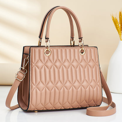 Women's bag 2026 new korean style diamond pattern ladies tote bag large capacity casual women's bag fashionable casual mom bag