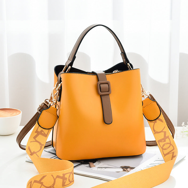 2026 new korean style minimalist women's shoulder bag pu large capacity fashion tote bucket bag - dropshipping available