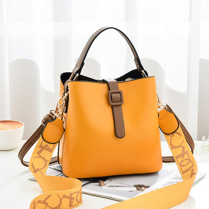 2026 new korean style minimalist women's shoulder bag pu large capacity fashion tote bucket bag - dropshipping available