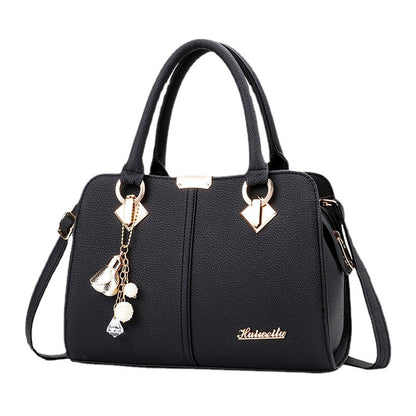 2026 spring fashion cute solid color tote bag - textured, sweet, and charming new shoulder bag - pu leather crossbody large bag