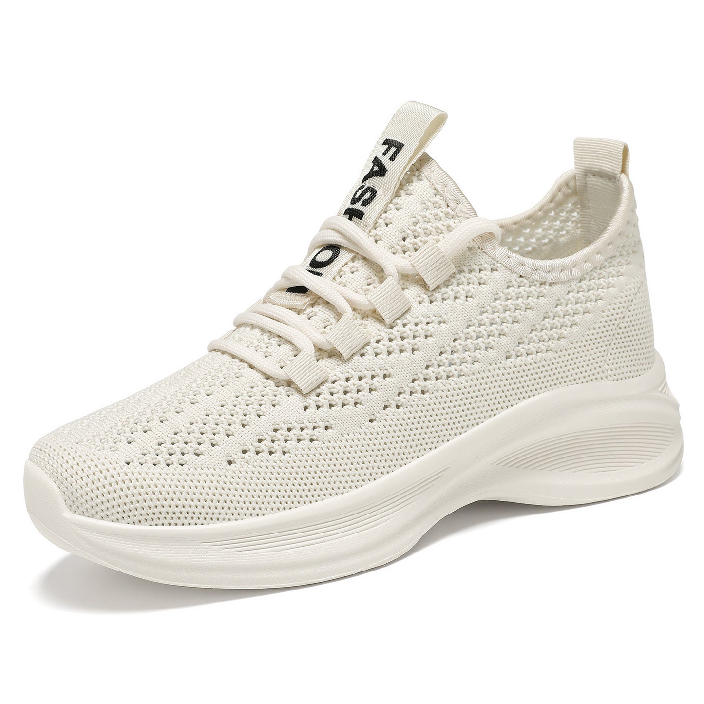 Women's fashion flats for spring 2026: flyknit mesh breathable soft sole running shoes, casual shoes, export-grade athletic shoes