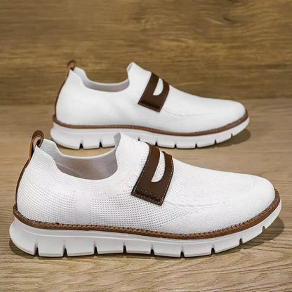 Men's cross-border new flyknit casual shoes: lightweight, breathable, athletic, minimalist, comfortable slip-on sneakers