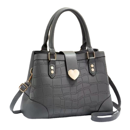 2026 new style chic minimalist embossed crocodile pattern handbag shoulder bag crossbody bag large capacity solid color mom bag