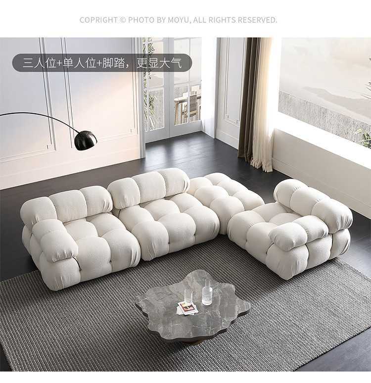 Cross-border export vacuum compressed sofa italian fabric lazy small apartment straight-row module chameleon sofa