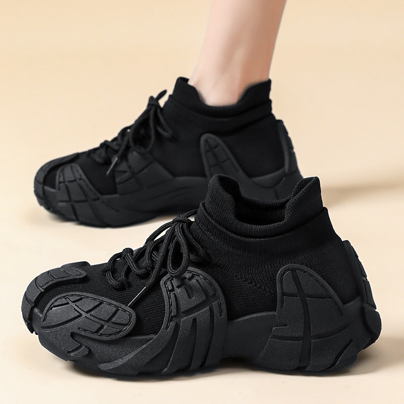 Women's versatile spring sneakers: octopus design, thick-soled, flyknit casual shoes - plus size available for export