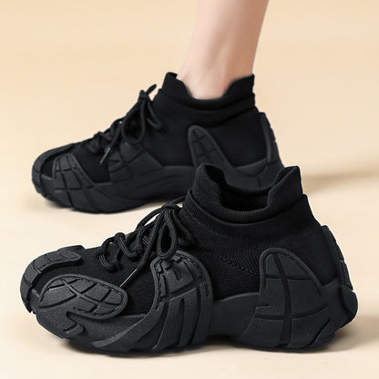 Women's versatile spring sneakers: octopus design, thick-soled, flyknit casual shoes - plus size available for export