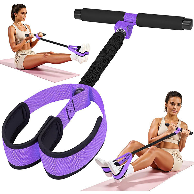 Cross-border pedal tensioner sit-up auxiliary fitness device foot pedal beautiful legs for home foot pedal tension rope high elasticity