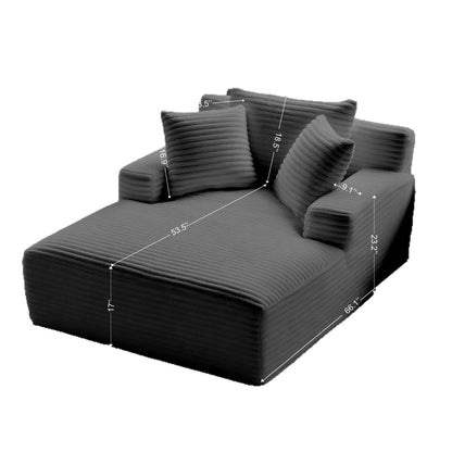 Space-saving, deep gray corduroy bean bag sofa bed – recline and sleep, perfect for any living space