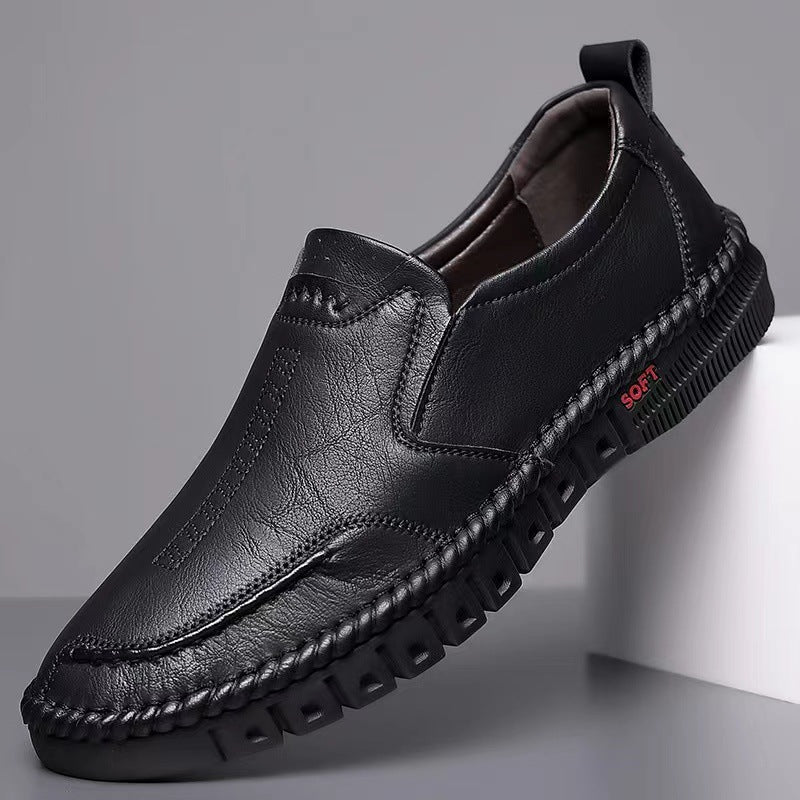 Soft sole leather loafers for men, spring/autumn 2025 new collection, slip-on business driving shoes, cross-border casual leather shoes