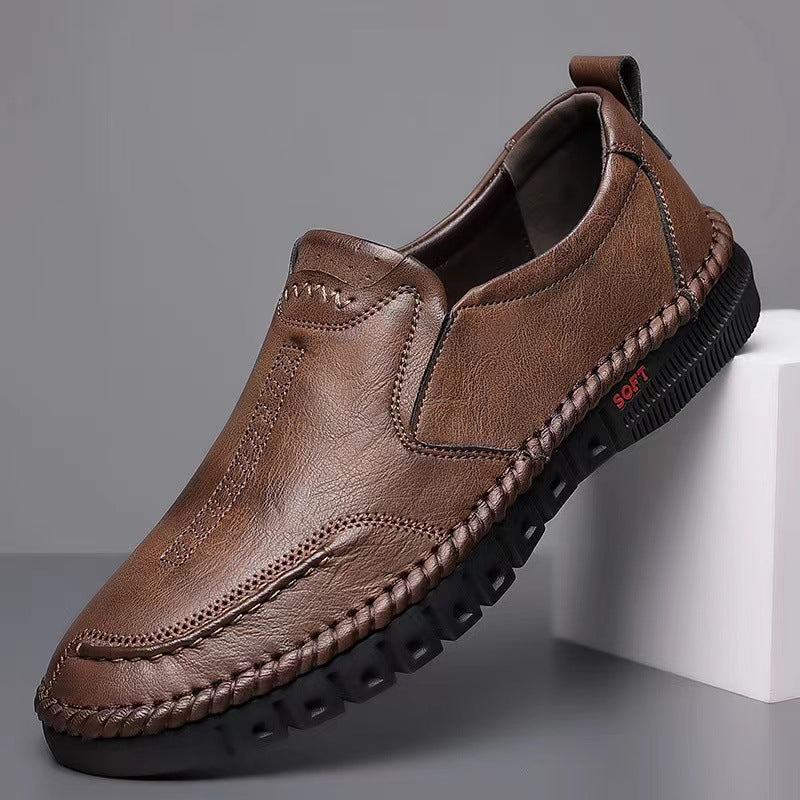 Soft sole leather loafers for men, spring/autumn 2025 new collection, slip-on business driving shoes, cross-border casual leather shoes