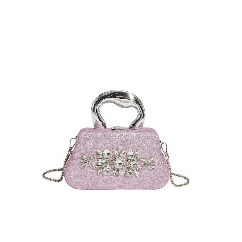 New rhinestone evening dress handbag - shoulder bag, crossbody box bag - elegant party evening clutch