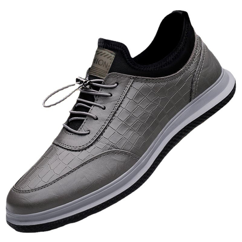 Leather casual shoes for men 2025 spring and autumn one-legged driving shoes business formal men's shoes k-style soft-soled shoes for men
