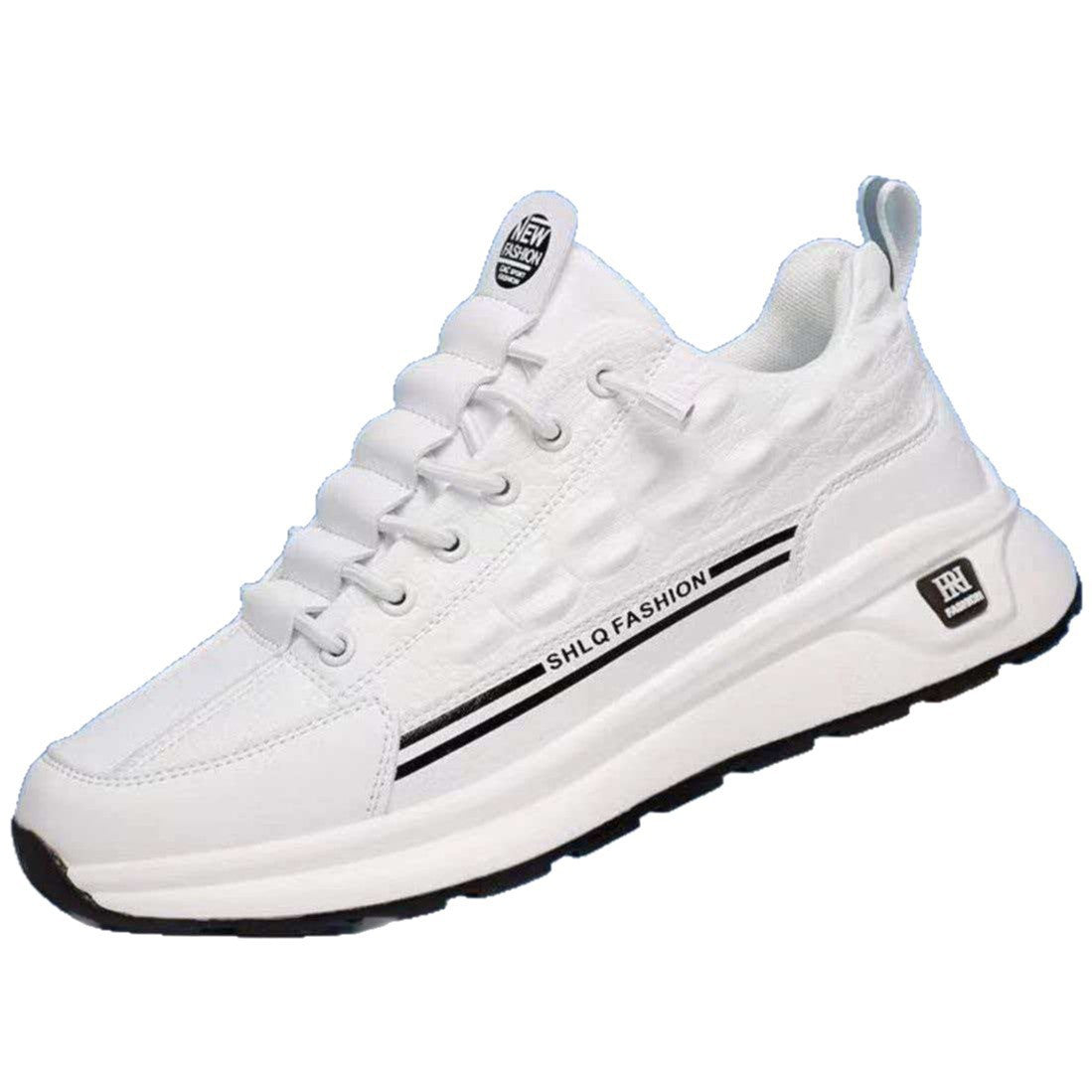 Men's new korean style leather casual shoes, fashionable low-top sneakers, soft sole slip-ons